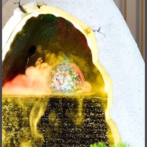 Standing Waterfall Circular Water Curtain Wall Office Rockery Fountain Wealth Attracting Water Dispenser Foyer Decoration Floor Fountain in Saudi Arabia