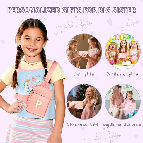 حزمة فاني شخصية للفتيات، حقيبة فاني أولية عبر الجسم للفتيات، هدايا عيد ميلاد للفتيات 4 5 6 7 8 9 10 11 12 13 عامًا، هدايا عيد ميلاد للفتيات المراهقات لحفيدة الابنة (د) in Kuwait