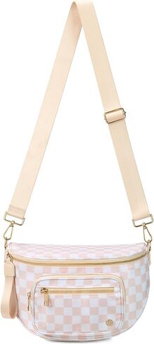 BOSTANTEN Crossbody Bags for Women Cross Body Purse Checkered Bum Bag Large Fanny Waist Pack with Adjustable Strap in Saudi Arabia