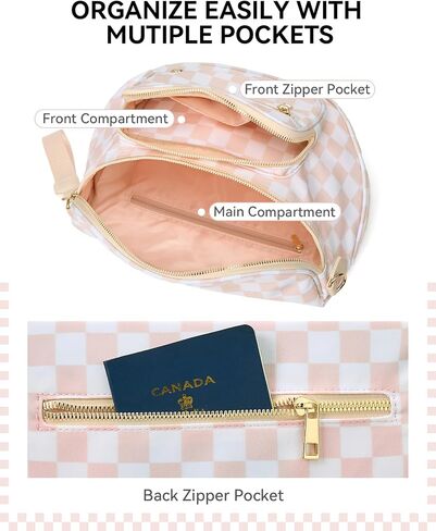 BOSTANTEN Crossbody Bags for Women Cross Body Purse Checkered Bum Bag Large Fanny Waist Pack with Adjustable Strap in Saudi Arabia