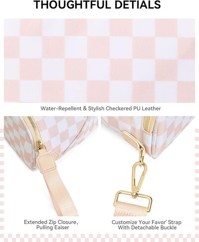 BOSTANTEN Crossbody Bags for Women Cross Body Purse Checkered Bum Bag Large Fanny Waist Pack with Adjustable Strap in Saudi Arabia