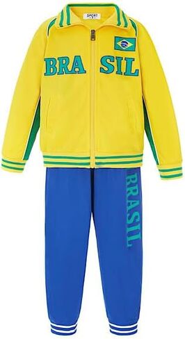 Gum & Berries Kids Football Tracksuit Zip Top with Pants England Barcelona Brasil New York Boston Outfit in Kuwait