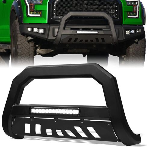 733469493068 Compatible with 2005-2021 Frontier / 2005-2007 Pathfinder / 2005-2015 Xterra Advance Series Aluminum LED Bull Bar - Matte Black in Saudi Arabia