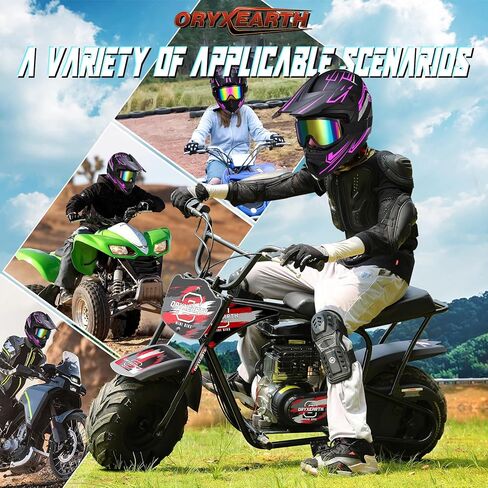 Oryxearth Dirt Bike Helmet with DOT Certified, Adult Off-Road Motorcycle Helmet with Goggles, Gloves & Mask with M/L Size (Red, Purple, Green, Blue), ATV Motocross Helmet with Sun Visor & Ventilation in Kuwait