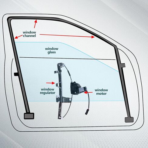 FINDAUTO Front Right Power Window Regulator Without Motor Fit for 2007-2017 for Jeep Compass in Kuwait