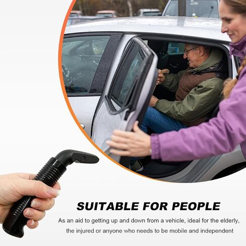 Car Door Handle for Elderly, Portable Car Door Handle Assist Grab Bar, Multifunction Vehicle Support Handle for Seniors and Handicapped, Auto Cane for Getting in and Out of Car (Black) in Saudi Arabia