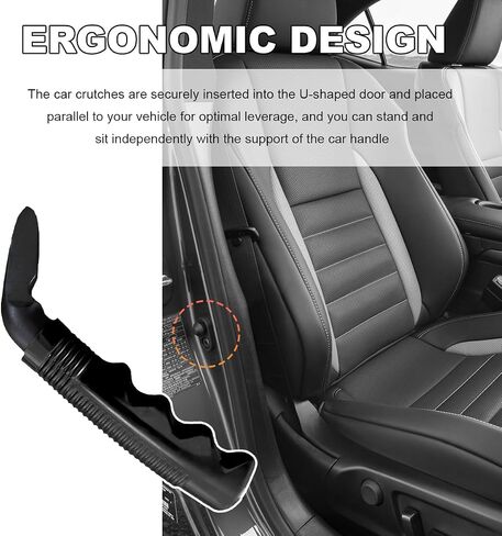 Car Door Handle for Elderly, Portable Car Door Handle Assist Grab Bar, Multifunction Vehicle Support Handle for Seniors and Handicapped, Auto Cane for Getting in and Out of Car (Black) in Saudi Arabia