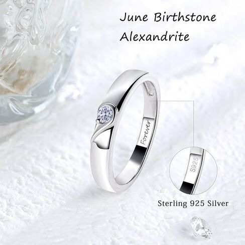 LYTTMAB Love Heart Ring For Mother Daughter, Sterling S925 Silver Birthstone Ring For 2 Women, Friendship Rings For Best Friends Sister, BFF Matching Rings For Couple, I Love You Forever and Always in Kuwait