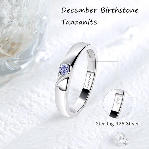 LYTTMAB Love Heart Ring For Mother Daughter, Sterling S925 Silver Birthstone Ring For 2 Women, Friendship Rings For Best Friends Sister, BFF Matching Rings For Couple, I Love You Forever and Always in Kuwait