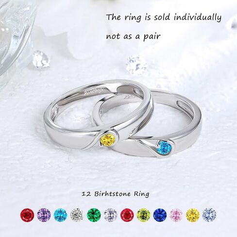 LYTTMAB Love Heart Ring For Mother Daughter, Sterling S925 Silver Birthstone Ring For 2 Women, Friendship Rings For Best Friends Sister, BFF Matching Rings For Couple, I Love You Forever and Always in Kuwait