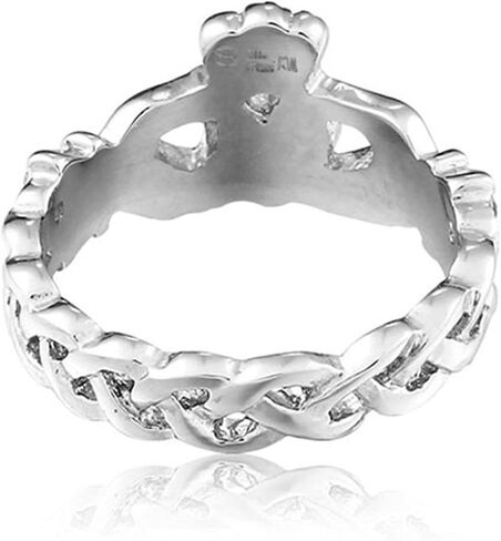 Classic Claddagh Friendship Ring for Women| Traditional Irish Jewelry Gift | Hand Holding Heart Crown Stainless Steel Ring |Velvet Pouch Included | R186 in Saudi Arabia