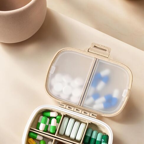 Compartment Portable Medicine Box, Travel Pill Storage Box, 8 Compartments, Suitable for Daily and Travel Medicine Carrying. in Saudi Arabia