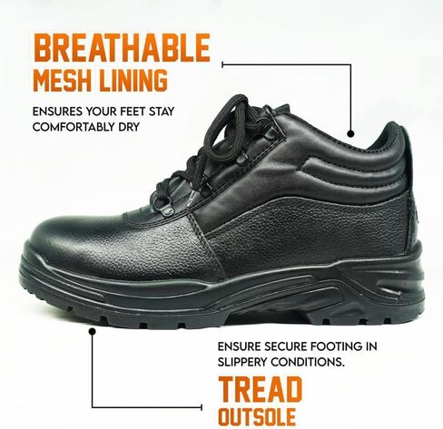 Men’s Steel Toe Work Boots – Slip-On Waterproof Safety Shoes for Construction, Warehouse & Outdoor Jobs | Lightweight, Slip-Resistant & Durable Work Boots for Men in Saudi Arabia