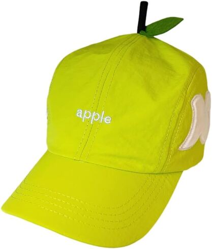 Fruit Shaped Baseball Cap with Leaf Detailing - Orange & Apple Funny Summer Sun Visor Adjustable for Sports & Casual Wear in Kuwait