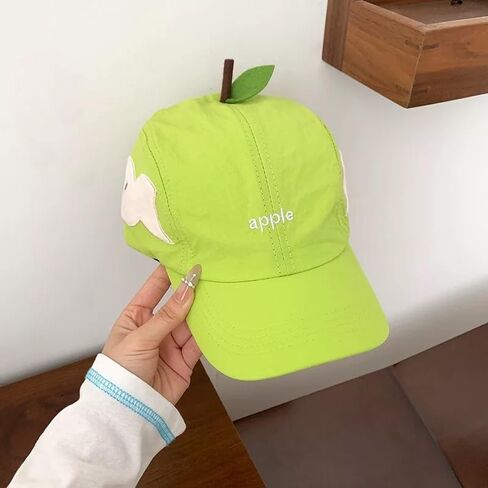 Fruit Shaped Baseball Cap with Leaf Detailing - Orange & Apple Funny Summer Sun Visor Adjustable for Sports & Casual Wear in Kuwait