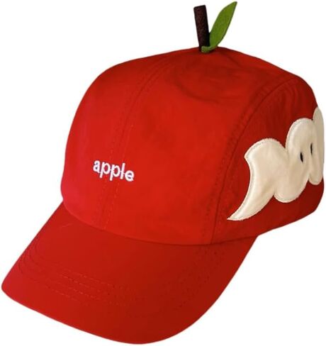Fruit Shaped Baseball Cap with Leaf Detailing - Orange & Apple Funny Summer Sun Visor Adjustable for Sports & Casual Wear in Kuwait