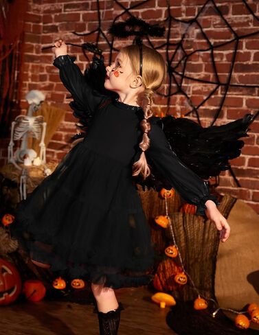 فستان Arshiner للأطفال الصغار توتو للفتيات بأكمام طويلة منتفخة للخريف والشتاء للحفلات الرسمية من التول 3-8 سنوات in Kuwait