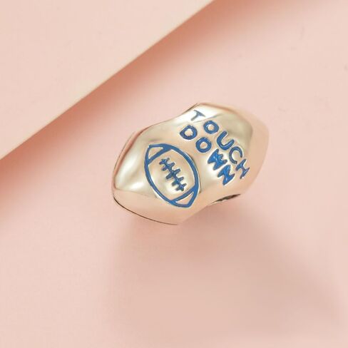 925 Sterling Silver Charms for Bracelets and Necklaces Rugby Charms Sports Pendent Sport Fans Birthday Pendant Bead Charm for Women Jewelry Gift in Kuwait