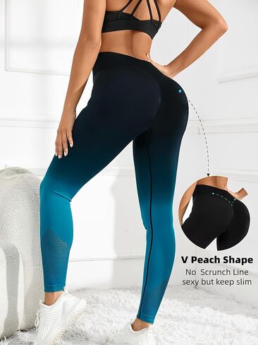 High-Waisted Seamless Yoga Leggings with Tummy Control, Butt Lift Scrunch Back Design, Squat Proof Activewear for Women in Saudi Arabia