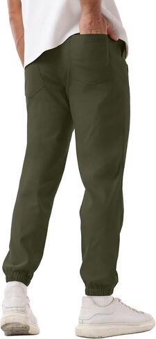 Askdeer Mens Casual Joggers Pants - Drawstring Cargo Pants Hiking Outdoor Twill Track Jogging Sweatpants in Saudi Arabia
