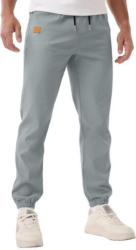 Askdeer Mens Casual Joggers Pants - Drawstring Cargo Pants Hiking Outdoor Twill Track Jogging Sweatpants in Saudi Arabia