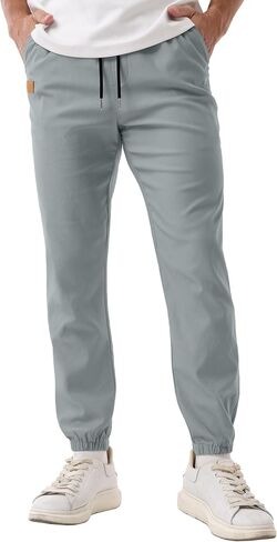 Askdeer Mens Casual Joggers Pants - Drawstring Cargo Pants Hiking Outdoor Twill Track Jogging Sweatpants in Saudi Arabia
