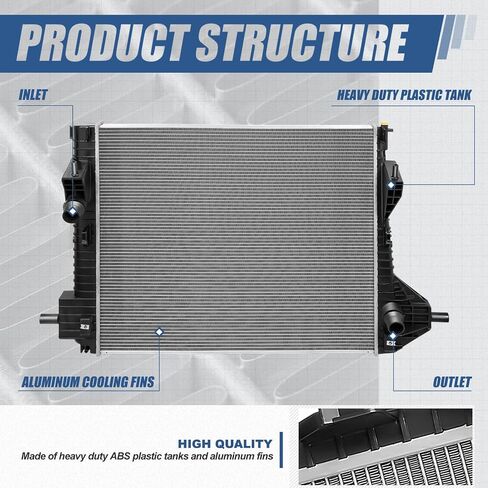 Auto Dynasty Radiator Compatible with 2008-2016 Ford F250 F350 F450 F550 Super Duty 5.4L 6.2L 6.8L AT, DPI 13231 Cooling Radiator 1-Row, Aluminum Core in Saudi Arabia