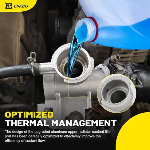 Upgraded Aluminum Upper Radiator Coolant Filler Neck Kit (2PCS) with Cap for Nissan Altima (2007-2013) & Maxima - Replaces OE# 21501-9HA0A, Engine Radiator Outlet Flange Waterpipe in Saudi Arabia