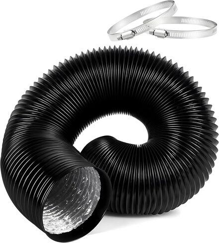 Flexible 8-Inch Aluminum Ducting, Dryer Vent Hose, Heavy-Duty Three-Layer Protection, 25-Feet Long for Heating Cooling Ventilation and Exhaust, Silver in Saudi Arabia