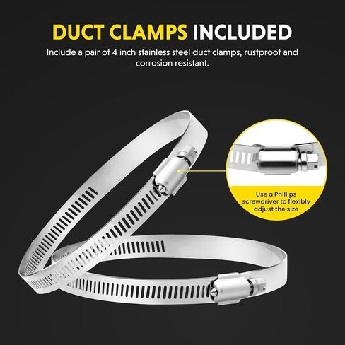 Flexible 8-Inch Aluminum Ducting, Dryer Vent Hose, Heavy-Duty Three-Layer Protection, 25-Feet Long for Heating Cooling Ventilation and Exhaust, Silver in Saudi Arabia