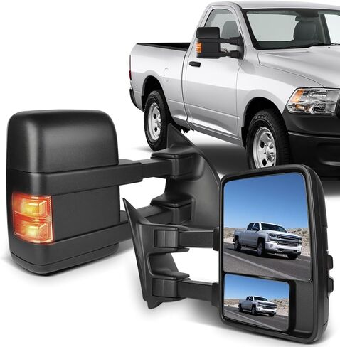 ECCPP Towing Mirrors Replacement fit for Ford for F250 for F350 for F450 for F550 Power Heated Signal Pair Mirrors 2008 2009 2010 2011 2012 2013 2014 2015 2016 in Kuwait