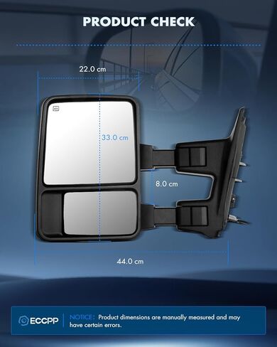 ECCPP Towing Mirrors Replacement fit for Ford for F250 for F350 for F450 for F550 Power Heated Signal Pair Mirrors 2008 2009 2010 2011 2012 2013 2014 2015 2016 in Kuwait