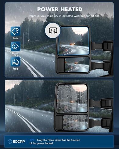 ECCPP Towing Mirrors Replacement fit for Ford for F250 for F350 for F450 for F550 Power Heated Signal Pair Mirrors 2008 2009 2010 2011 2012 2013 2014 2015 2016 in Kuwait