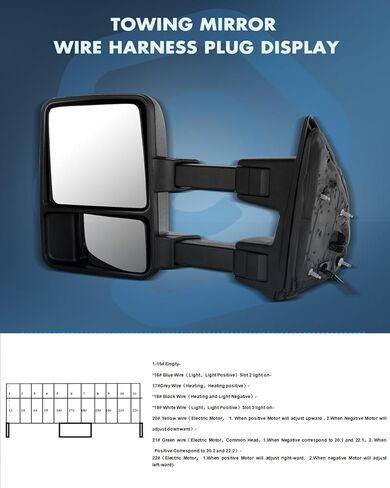 ECCPP Towing Mirrors Replacement fit for Ford for F250 for F350 for F450 for F550 Power Heated Signal Pair Mirrors 2008 2009 2010 2011 2012 2013 2014 2015 2016 in Kuwait