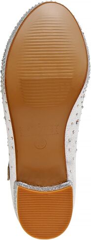 Badgley Mischka Girls Dress Shoes - Kids High Heel Flats Pumps Slip-On Block Glitter Rhinestone Sparkly Closed Toe with Strap - Black/Silver/Rosegold (Little Kid/Big Kid) in Saudi Arabia