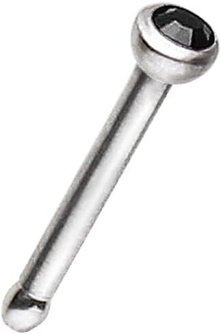 316L Surgical Steel 18 Gauge (1mm) Stud Nose Ring with Press Fitted GemChoose Color in Saudi Arabia