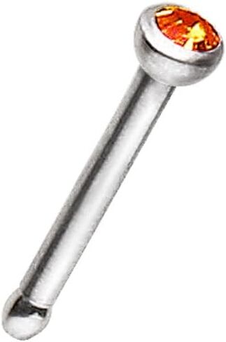 316L Surgical Steel 18 Gauge (1mm) Stud Nose Ring with Press Fitted GemChoose Color in Saudi Arabia