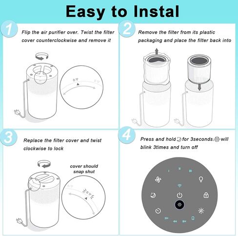 3 Pack 311 Auto Replacement Filter, Compatible with Blueair Blue Pure 311 Auto Air Purifier, 3 in 1 Fil-tration Systems, H13 True HEPA Filter, Activated Carbon Filter and Soft Cotton Pre-filter. in Saudi Arabia