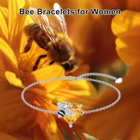 PROESS Dragonfly/Bee/Butterfly/Elephant/Monkey/Koala Bracelets for Women 925 Sterling Silver Adjustable Animal Bracelets with Heart Zircon Animal Jewelry Gifts in Kuwait