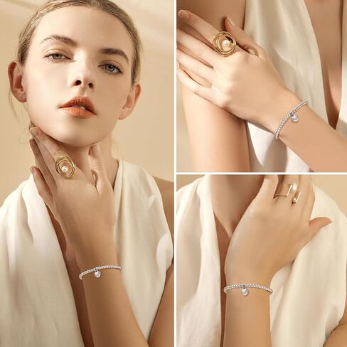 Silver Bracelet for Women, Hypoallergenic Solid Bead Ladies Charm in Saudi Arabia