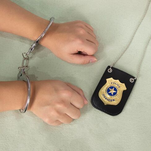 لعبة شارة الشرطة والأصفاد، مجموعة إكسسوارات تظاهر الشرطة للأطفال (برونزية) in Kuwait