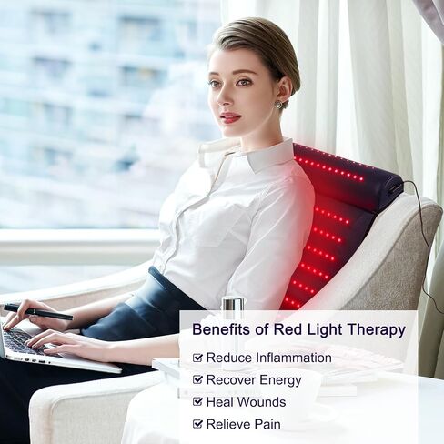 Infrared Red Light Therapy, Red Light Therapy Mat with Neck Support, 660nm&850nm NIR Deep Wavelength Blanket Pad for Back Belly Knee Shoulder HIPS Body Pain Relief in Saudi Arabia