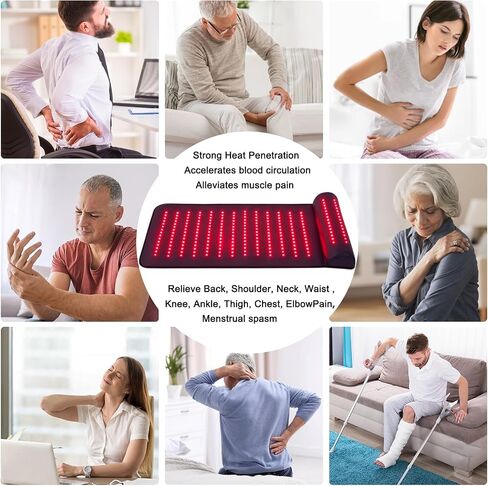 Infrared Red Light Therapy, Red Light Therapy Mat with Neck Support, 660nm&850nm NIR Deep Wavelength Blanket Pad for Back Belly Knee Shoulder HIPS Body Pain Relief in Saudi Arabia