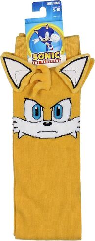 Bioworld Tails Socks Sonic the Hedgehog Tails Video Game 3D Ears Novelty Costume Character Socks Women's Knee High Shoe Size 5-10 in Saudi Arabia