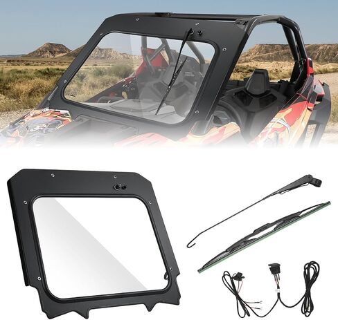 KEMIMOTO PRO XP Glass Windshield with Electric Wipers Scratch Resistant, Compatible with 2020-2024 Polaris RZR PRO XP / RZR Turbo R, Front Full Windshield High Sheerness Heavy Duty Strong Protection in Saudi Arabia
