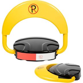 65.6FT Automatic Remote Control Parking Spot Lock, Yellow Parking Barrier Waterproof, Parking Spot Blocker with 180 ° Rotating Rocker Arm, Withstand Up to 4410 lbs(Battery Not Included) in Saudi Arabia
