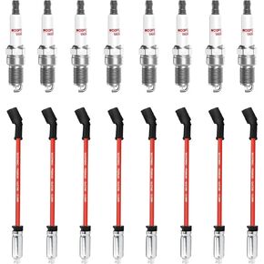 41-114 Iridium Spark Plugs and Wires Set for Chevy 5.3L 6.2L 4.8L 6.0L, 2014-2024 SparkPlugs Compatible with GMC Yukon Sierra Silverado 1500 Suburban Tahoe 12622441 in Saudi Arabia