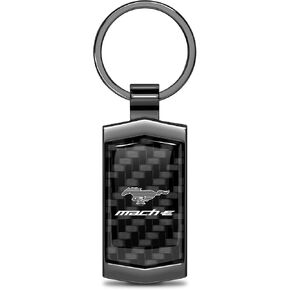 for Ford Mustang Mach-E Real 3K Carbon Fiber Metal Case Key Chain in Saudi Arabia