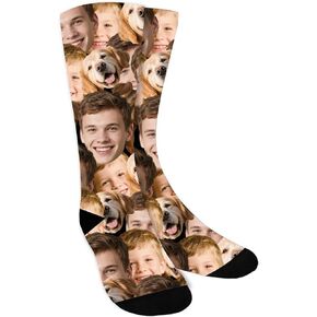 جوارب Bemaystar مخصصة مع صورة - جوارب مخصصة 1-3 وجوه، جوارب مضحكة هدايا الفيل الأبيض للرجال والنساء in Kuwait
