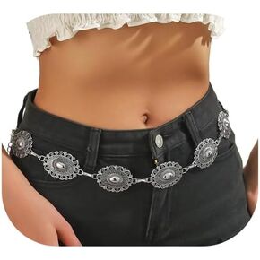 Floral Waist Chain Belt,45inch Long Waist Belt for Dress Pants,Metal Belly Chain Belt,Link Waist Belt Jewelry for Women in Saudi Arabia